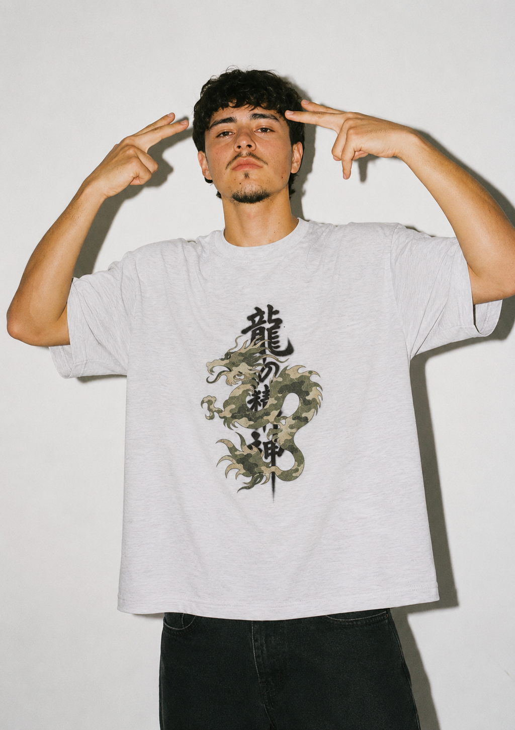 MADSAGE® DRAGON SLUB TEE Clasic-Boxi Fit