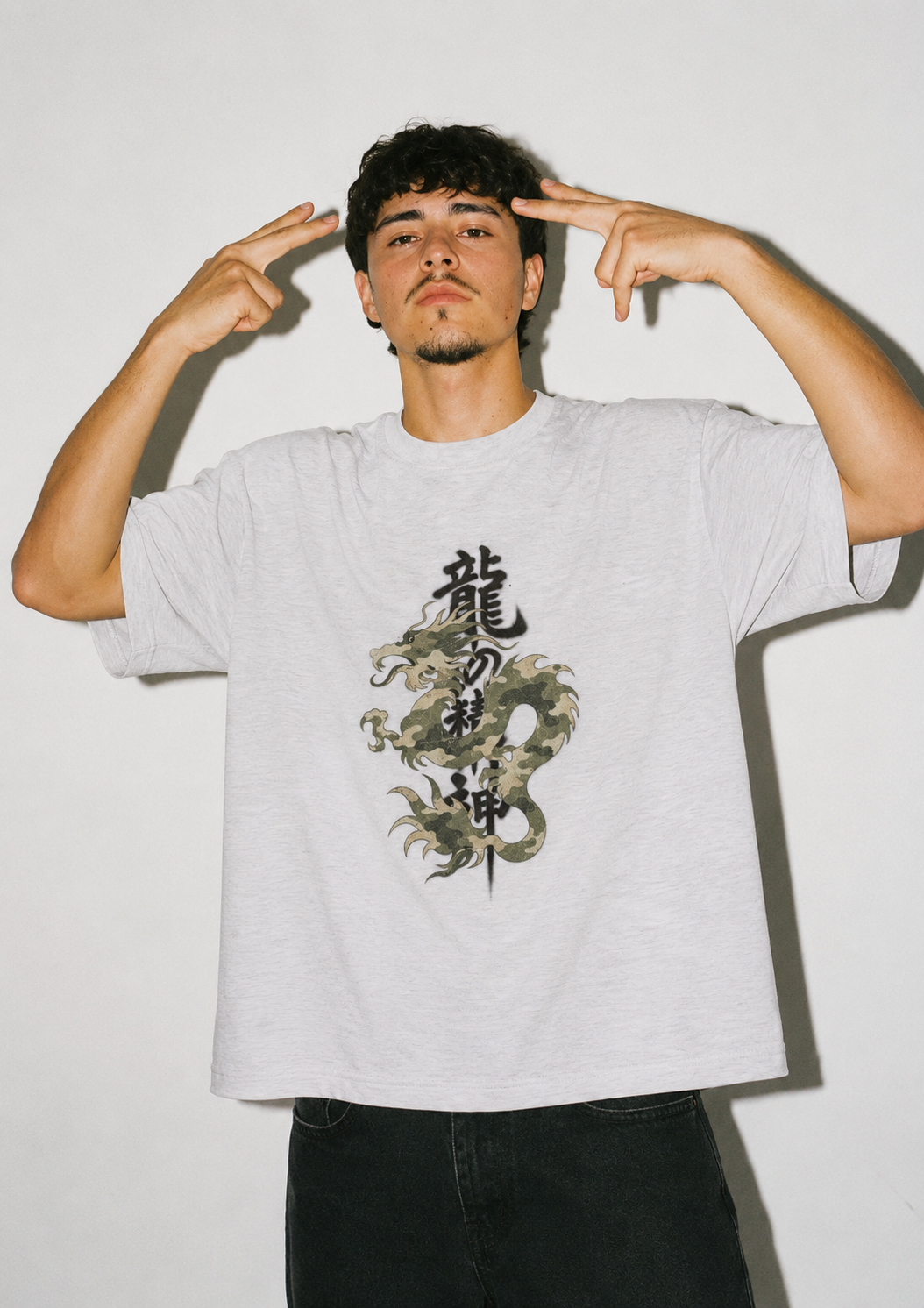 MADSAGE® DRAGON SLUB TEE Clasic-Boxi Fit