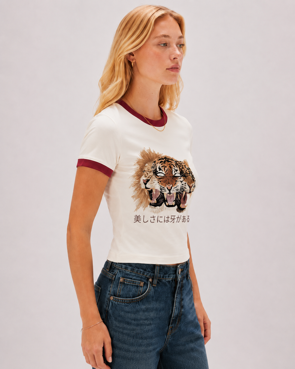 BEAUTY WITH TEETH Ringer Tee