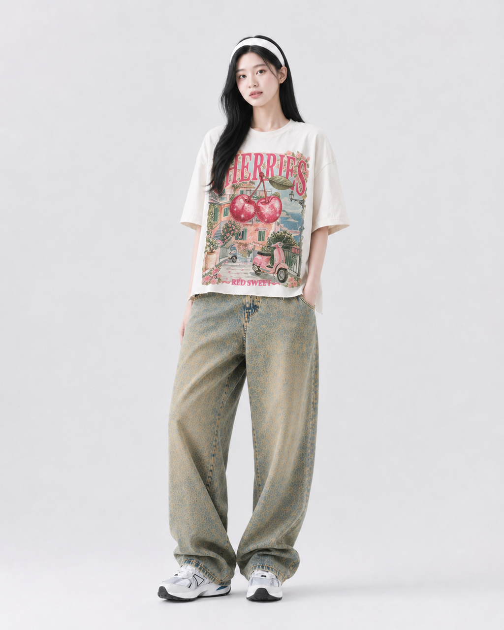 Cherry Riviera Oversized Tee