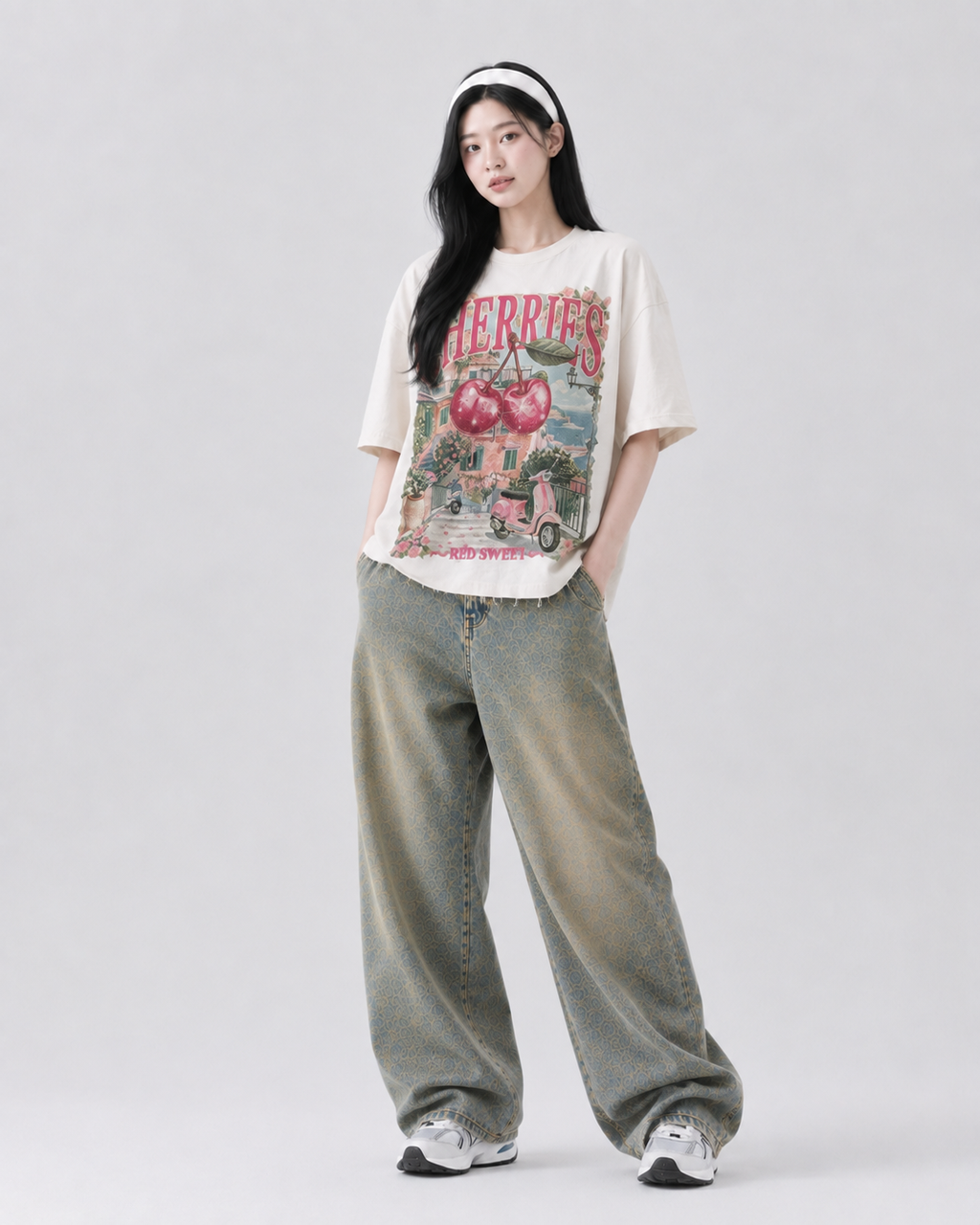 Cherry Riviera Oversized Tee