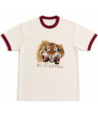 Off White & Maroon Ringer tee Front Design
