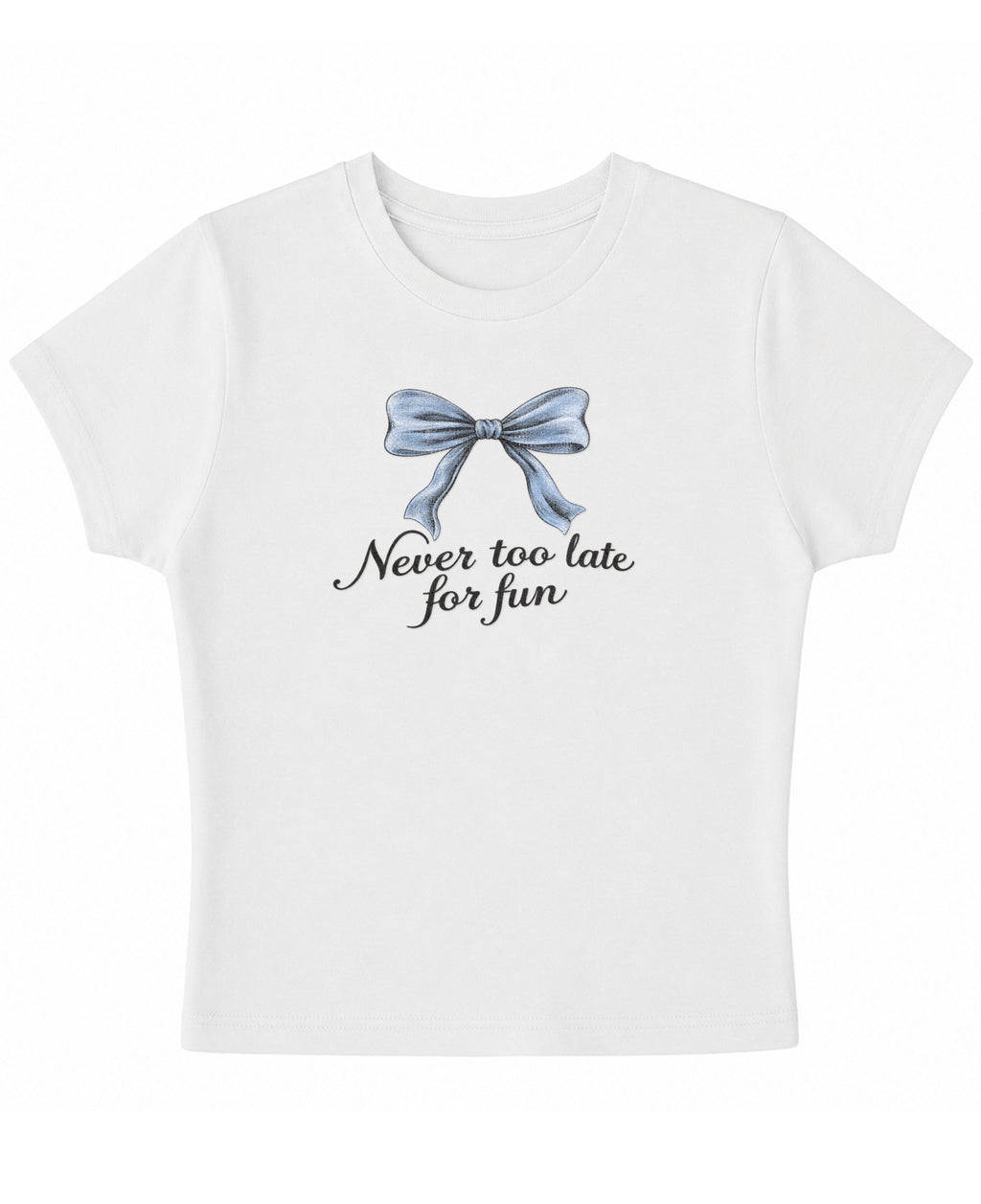 White Baby Tee Front Design
