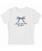 White Baby Tee Front Design