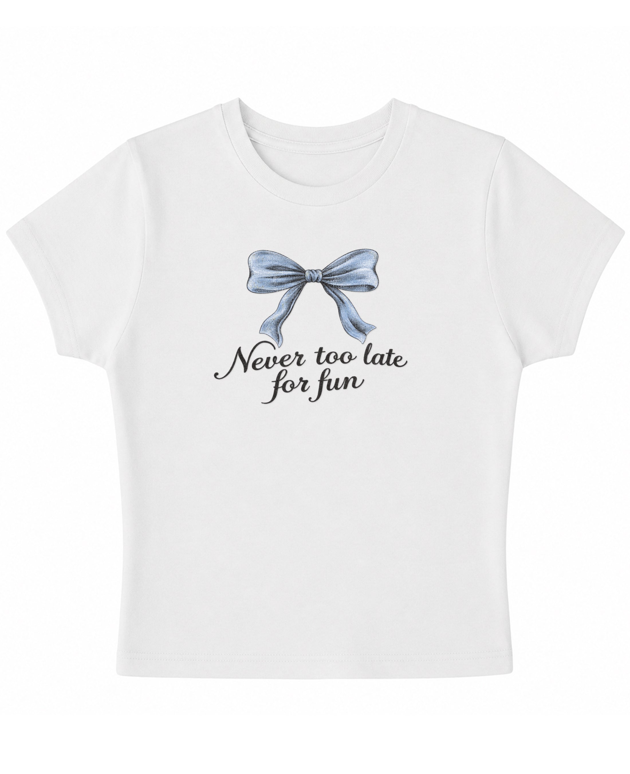 White Baby Tee Front Design