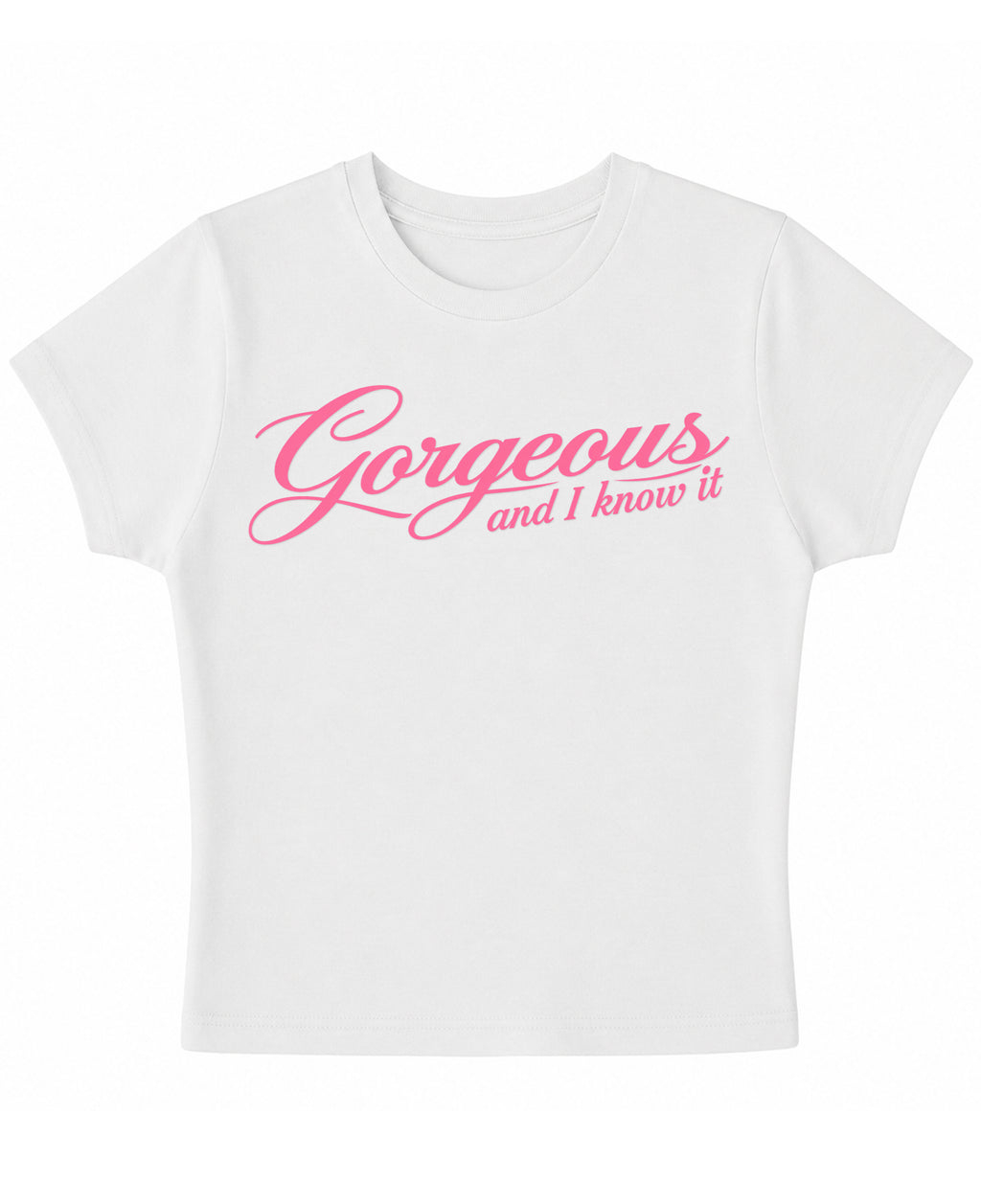 White Baby Tee Front Design