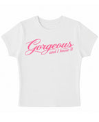 White Baby Tee Front Design