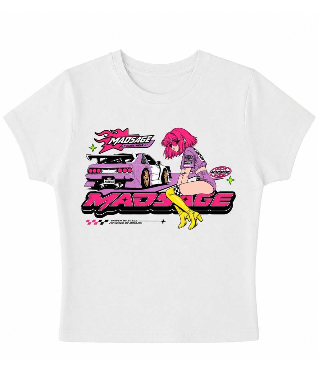 White Baby Tee Front Design