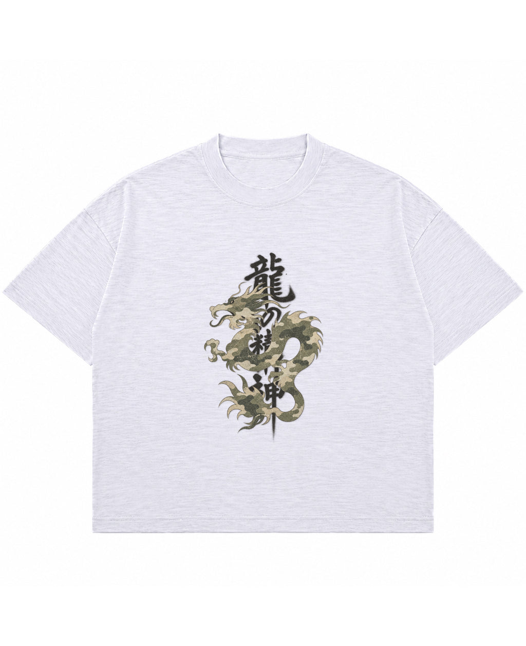 Dusty White Boxy Slub tee Front Design