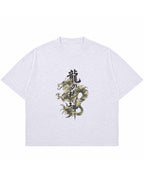 Dusty White Boxy Slub tee Front Design