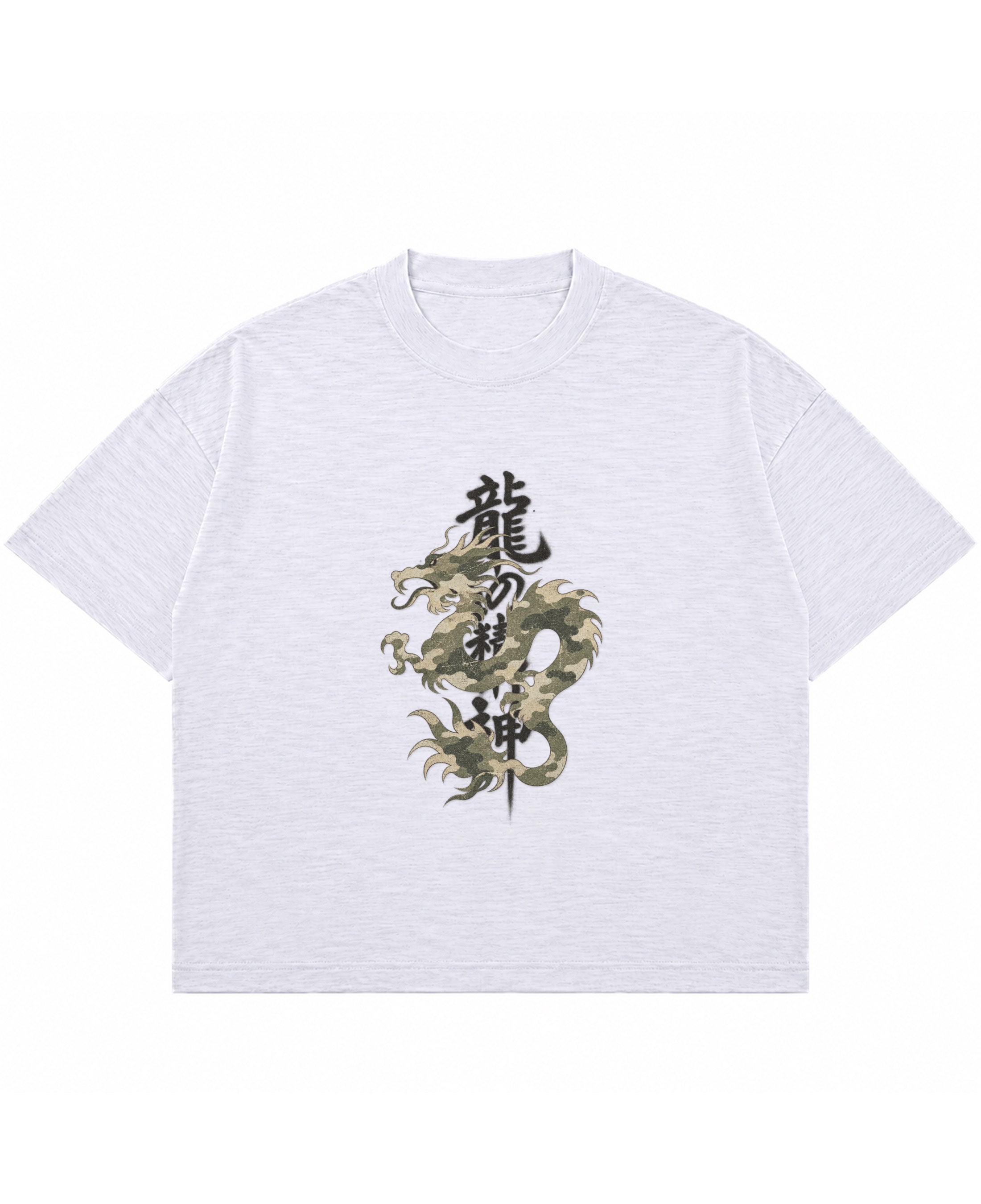 Dusty White Boxy Slub tee Front Design