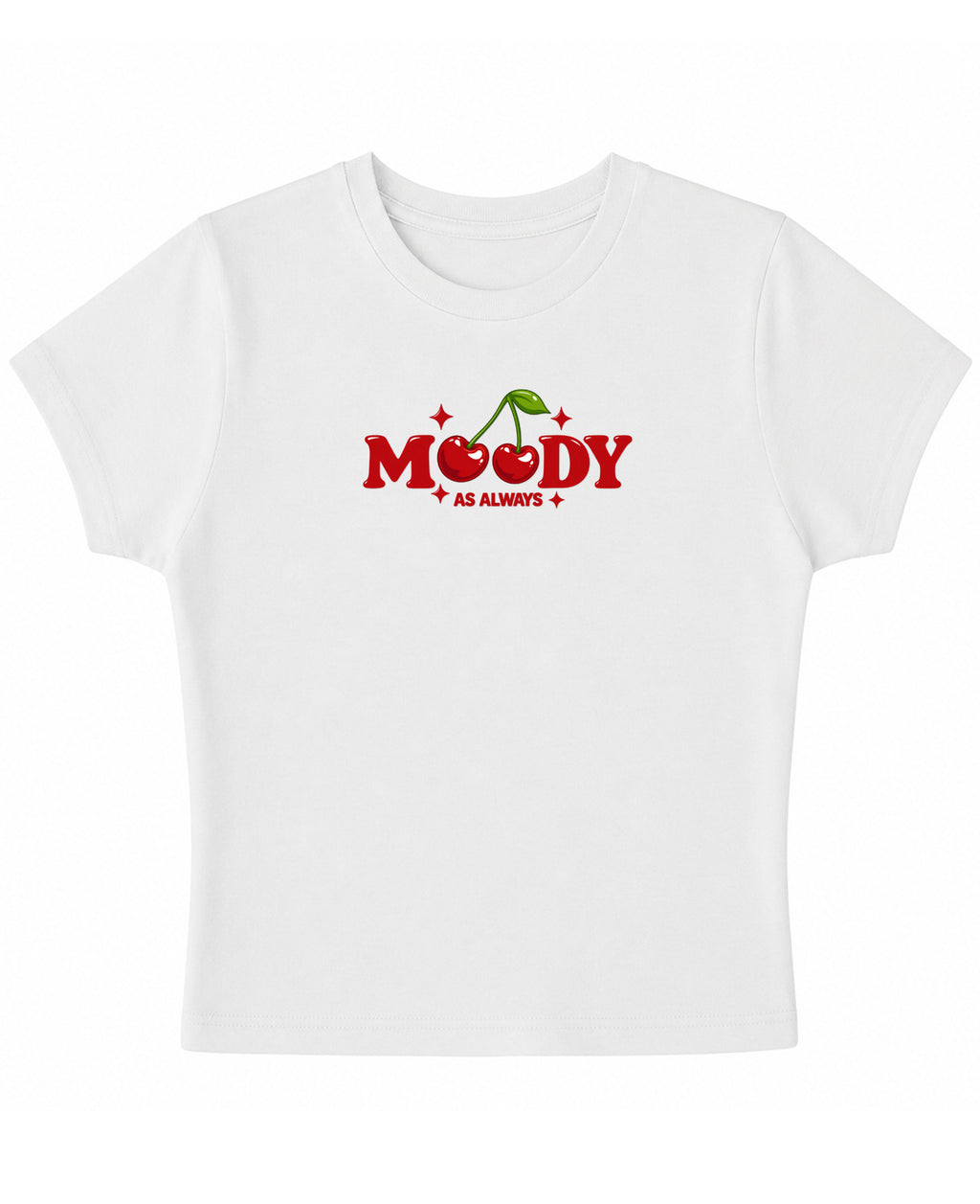 White Baby Tee Front Design