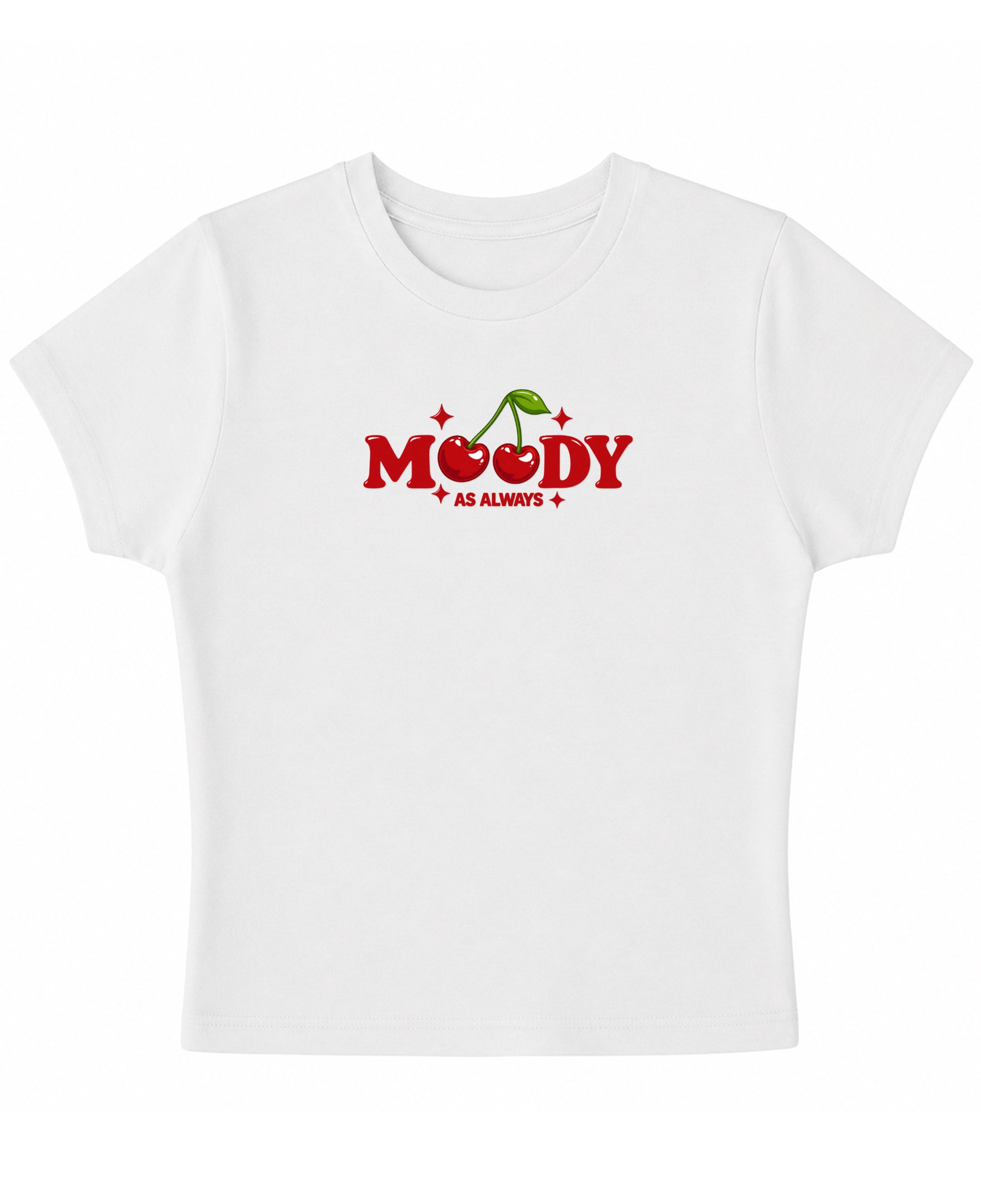 White Baby Tee Front Design