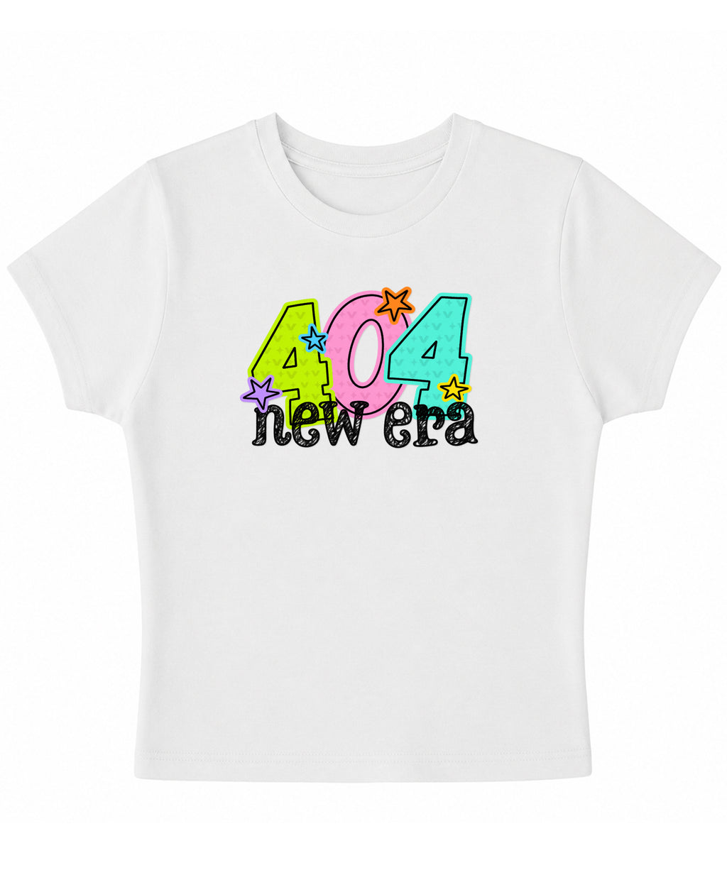White Baby Tee Front Design