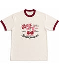 Off White & Maroon Ringer tee Front Design