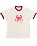 Off White & Maroon Ringer tee Front Design
