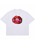 Dusty White Boxy Slub tee Front Design