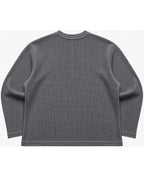 Acidwash waffle knit oversized full-sleeve Back Design
