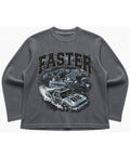 Acidwash waffle knit oversized full-sleeve Front Design